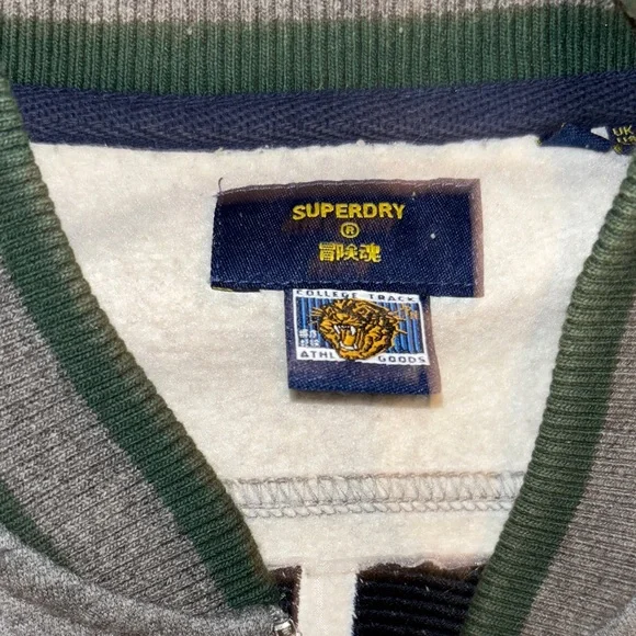 Superdry varsity boys Gray Green Jacket embroidered US 6 M Small - Picture 5 of 11